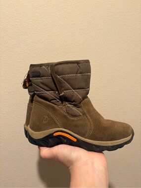 Merrell Kids Brown Quilted Suede Winter Boots